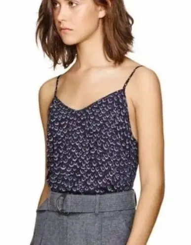 Wilfred  Aritzia Silk Tank Top Camisole Purple Print Medium