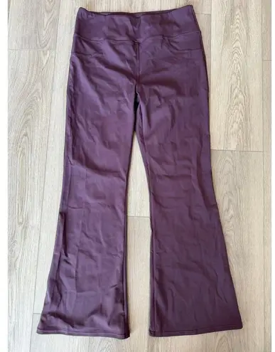 Halara High Waisted Pilates Flare Yoga Casual Stretch Red Mahogany Leggings XL