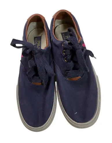 Polo Ralph Lauren Vaughn Sneakers Women's Size 7D Navy Canvas Low Top Blue