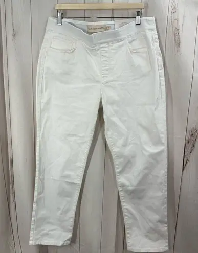 Soft Surroundings Women’s Petite XL White Pull on Straight Jeans New