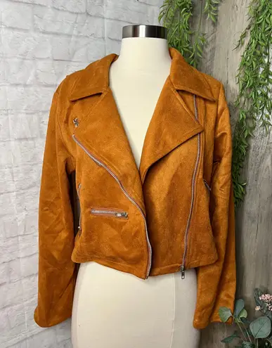 NEW Camel Suede Moto Jacket Tan