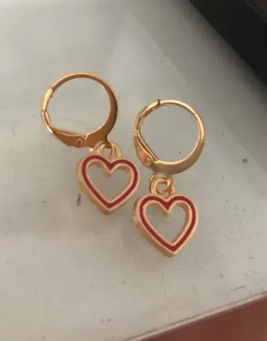 Handmade Red Heart Earrings