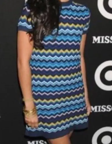 Missoni For Target Limited Edition Sweater Dress Short Sleeve Size M Blue Size M
