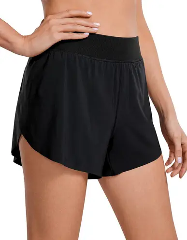 CRZ Yoga Black  Dolphin Hem Shorts