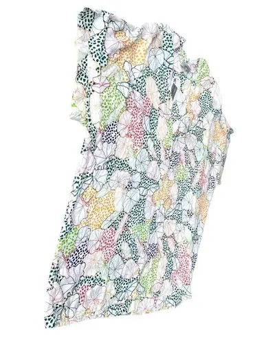 Jodifil Swimsuit Cover Up Medium NWT Dot Flowers Semi Sheer Beach Cruise Islands White Size undefined