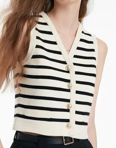 New Goelia Black and White Stripe Vest, Size US 6