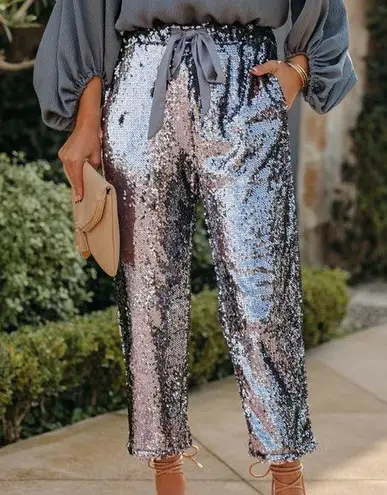 Listicle Purple/Grey Sequin Pants