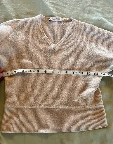 Max Mara Leisure 100% Wool Off White V-Neck Sweater S Small