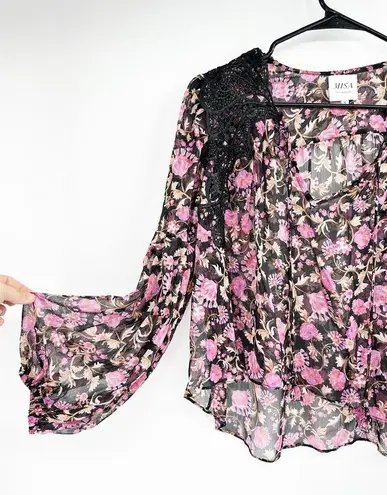 Misa Rosie Top in Rosetta Fleur Floral Chiffon Lace Size Small