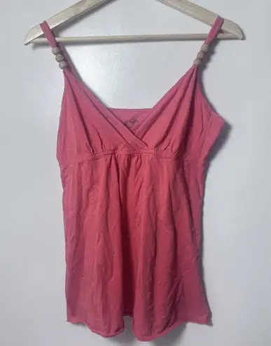 prAna Top Womens Small Coral Beaded Organic Sustainable Quality Lightweight