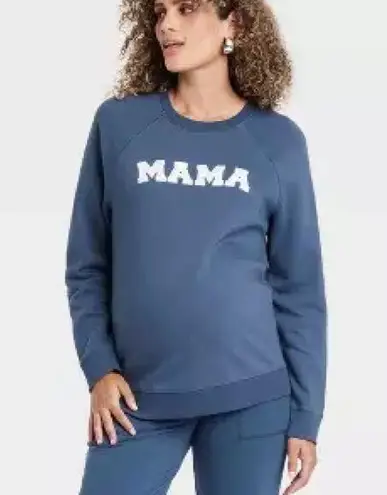 Isabel Maternity by Ingrid & Isabel Graphic Maternity Sweatshirt Blue Size undefined