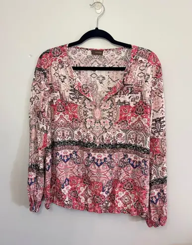 Crosby Paisley Blouse Long Sleeve V