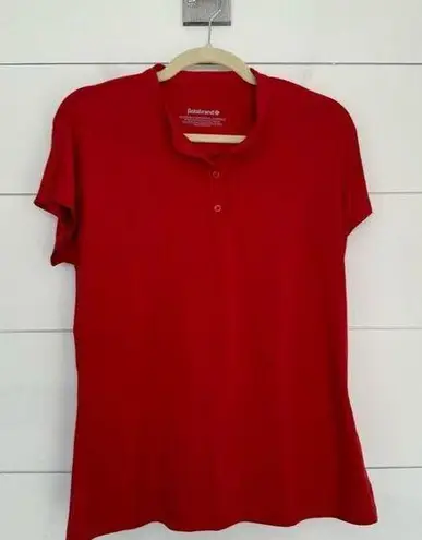 Betabrand Women’s Medium Red Short Sleeve Top Blouse Stretchy