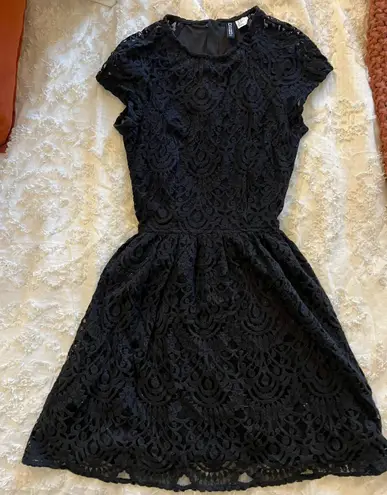 Divided Black Lace Cocktail Dress