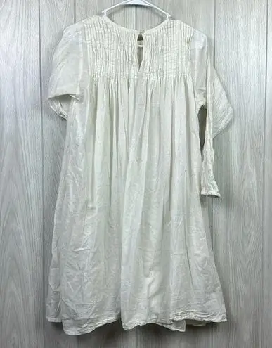 Mate the Label Laude The Label Womens Dress Small Victorian Cotton Gauze Smocked Ivory Smock
