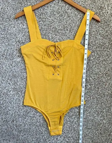 Capulet  Mustard Yellow Tie Up Tank Top Bodysuit Fall Party Casual  Small