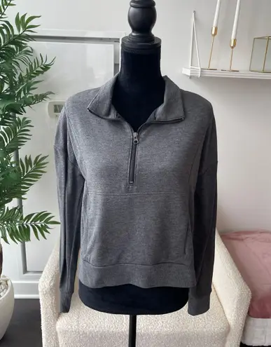 Balance Collection Gray Long Sleeve Quarter Zip Top Size Large