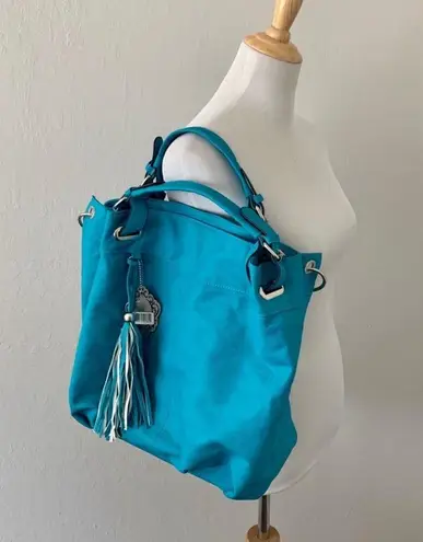 Yoki NWT  Teal Vegan Leather Tassel 2-Way Slouchy Shoulder Bag