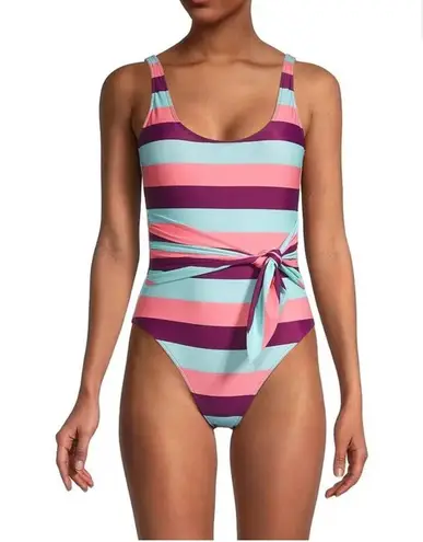 Tanya Taylor Daphne Striped One-Piece Swimsuit - Salmon Rose Strip