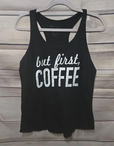 Fifth Sun  Black But First Coffee Racerback Casual Women's Tank Top Size Medium