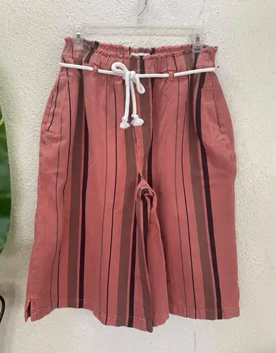 New Pilcro by Anthropologie Cropped wide Leg jean Shorts Size Xs Pink