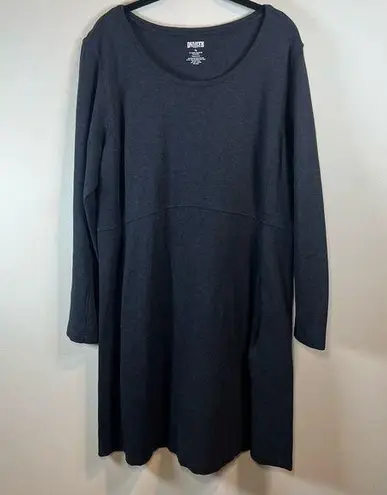 Duluth Trading Co Wearwithall Ponte Knit Dress Gray Long Sleeve Stretch Short XL