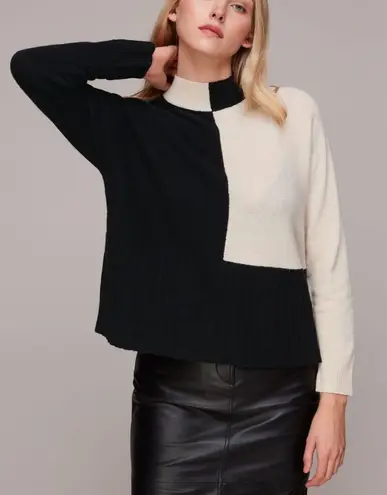 Whistles Black Checkerboard Wool Sweater