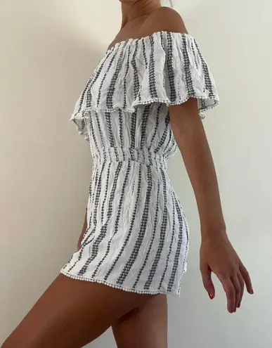 Lulus Striped Off Shoulder Romper Size XS