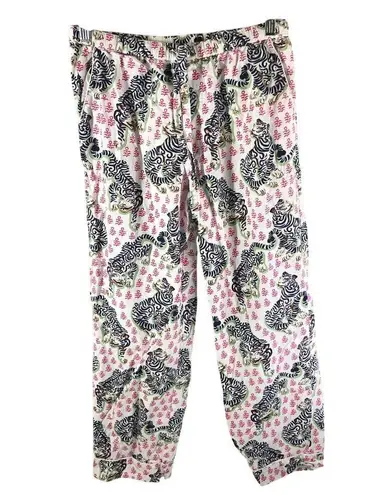 Printfresh Tiger Queen Pajama Pants Organic Cotton White Pink S