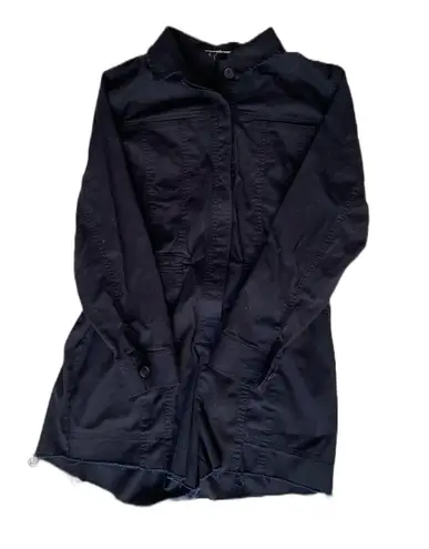 Black Cut Off Shorts Long Sleeve Jumpsuit š„