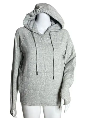 Zyia Sweatshirt Womens Small Gray Quilted Front Hoodie Casual Workout Athleisure