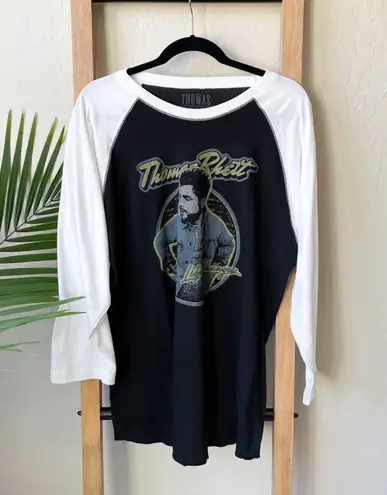 Thomas Rhett “Life Changes” Black and White Graphic Baseball Tee 3/4 Sleeve Top
