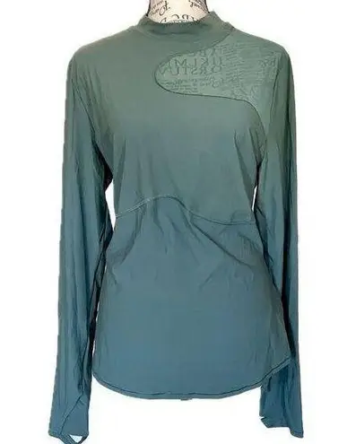 Sweaty Betty Size XL Teal Green Cutout Training Long Sleeve Top Yoga Athletic