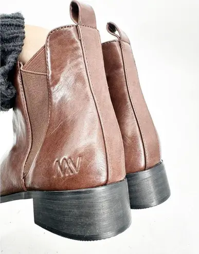 Matt & Nat Joliette Brown Vegan Faux Leather Chelsea Ankle Booties Size 39