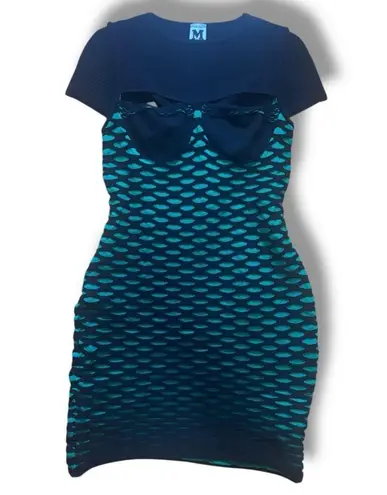 Missoni Black Green Stretchy Cut Out Mini Dress ā Size Small