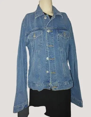 Hudson Jean Jacket Light Blue Denim Large XL Button Closure Dual Chest Pockets