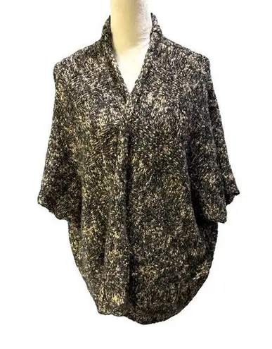 Michael Stars Marled navy and cream knit open front cardigan lagenlook oversized