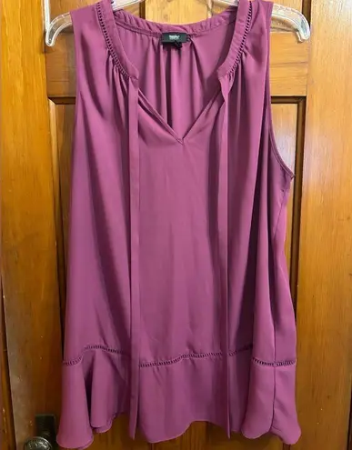 Mossimo Fuschia Blouse with Ties at Neck, XXL
