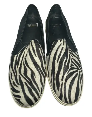 Cole Haan Cole Hann Black and white Zebra print slip on loafers size 8