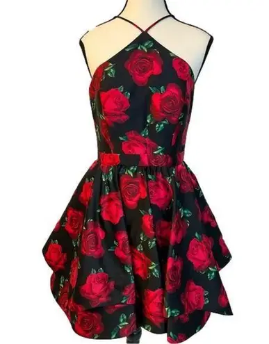 Camille La Vie short prom/formal halter dress w/flounce hem, size 5 (small)