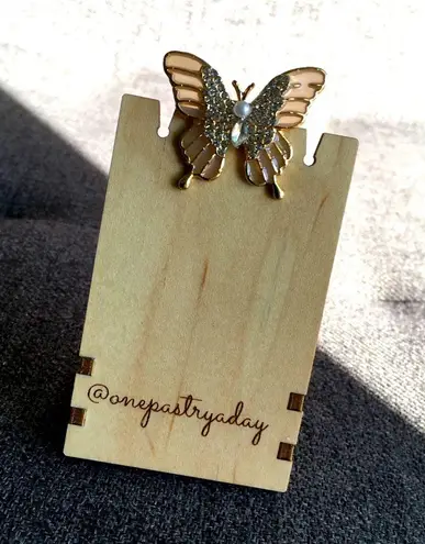 Butterfly Blush Enamel, Pearl + Rhinestone Fashion Brooch, Pin, Festive, Sparkly Pink