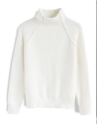 Chicwish Heart Patched White Knit Sweater