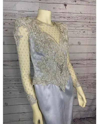 Vintage 90’s custom mother of the bride formal dress size medium Gray