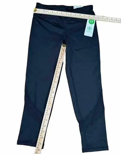 Gaiam Om Mesh Yoga Capri Compression Workout Bottoms Pants Black Size Small New