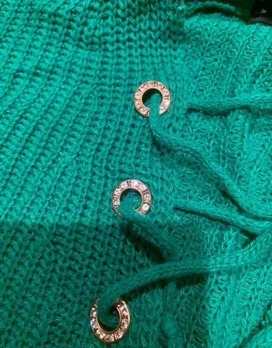 Sage&vicky green nick lace up sweater size S