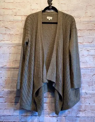 Lou & grey  open drape cardigan wool blend green