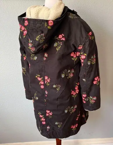 Kate Spade  Floral Embroidered Parka Jacket Size Small