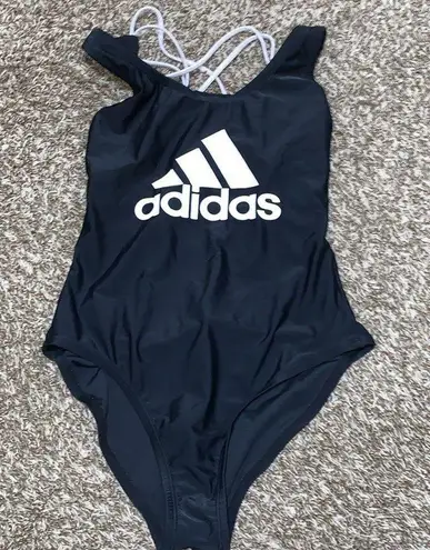 Adidas  convertible crossback one piece black & white swimsuit woman size MEDIUM