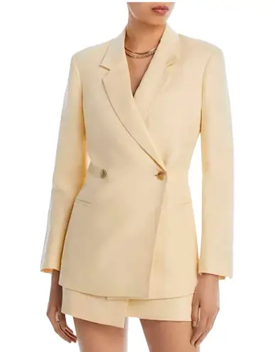 ANINE BING Kaia Linen Blazer Yellow Size Medium Business Casual