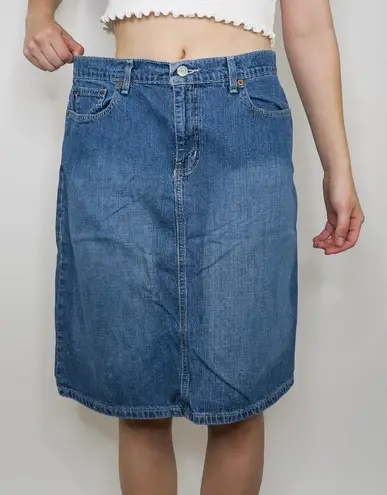 Polo Vintag 90s Jeans Co. Ralph Lauren Denim Knee Skirt with Embroidered Pocket